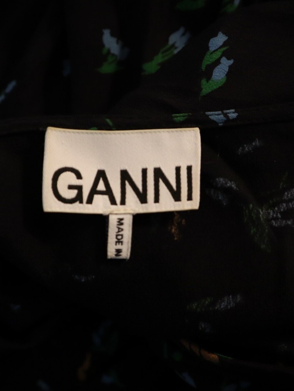 GANNI Printed Crepe Wrap Dress Verdant Green Floral Size 38 USA 6 - Picture 11 of 13